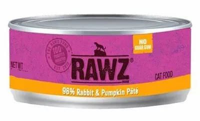 18/3oz Rawz 96% Rabbit & Pumpkin Cat Can - Health/First Aid